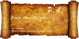 Paur Abelárd névjegykártya